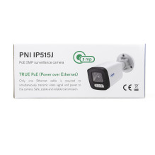 PNI IP515J POE video surveillance camera, bullet 5MP, 2.8mm, for outdoor use, bidirectional audio, white PNI IP515J POE video surveillance camera, bullet 5MP, 2.8mm, for outdoor use, bidirectional audio, white