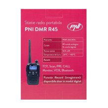PNI DMR R45 portable radio, digital and analog, 446MHz, 16 digital channels and 99 analog channels, voice recording func
