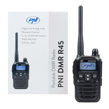 PNI DMR R45 portable radio, digital and analog, 446MHz, 16 digital channels and 99 analog channels, voice recording func