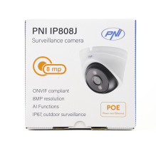 Video surveillance camera PNI IP808J, POE, 8MP, 2.8mm, for outdoor use, white