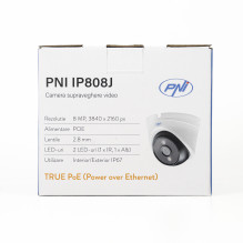 Vaizdo stebėjimo kamera PNI IP808J, POE, 8MP, 2,8 mm, skirta naudoti lauke, balta Vaizdo stebėjimo kamera PNI IP808J, POE, 8MP, 2,8 mm, skirta naudoti lauke, balta