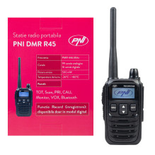 PNI DMR R45 portable radio, digital and analog, 446MHz, 16 digital channels and 99 analog channels, voice recording func