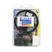 LED strip PNI 2835RGB, RGB, IP65, silicone, length 5 meters, with remote control, 230 V power supply, dimmable, light ga