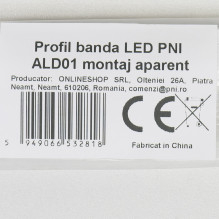 LED juostelės profilis PNI ALD01 matomas montavimas LED juostelės profilis PNI ALD01 matomas montavimas