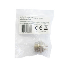Male PNI microphone jack with 5 pins, PCB mount