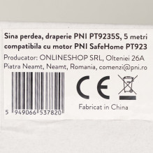 Užuolaidų karnizas, PNI PT9235S draperija, 5 m ilgio, suderinama su išmaniuoju varikliu PNI SafeHome PT923 Užuolaidų karnizas, PNI PT9235S draperija, 5 m ilgio, suderinama su išmaniuoju varikliu PNI SafeHome PT923