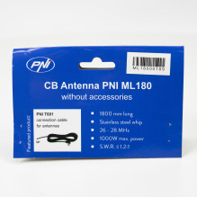 CB antena PNI ML180, 180 cm ilgio, 26–30 MHz, 600 W, be laido