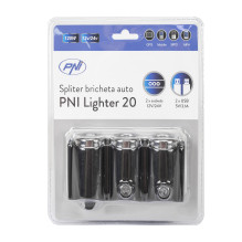 Automobilinio cigarečių žiebtuvėlio skirstytuvas PNI Lighter 20 12V / 24V 2 išėjimai, 2 x USB, LED indikatorius Automobilinio cigarečių žiebtuvėlio skirstytuvas PNI Lighter 20 12V / 24V 2 išėjimai, 2 x USB, LED indikatorius