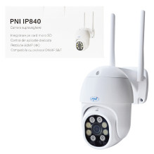PNI IP840 wireless video surveillance camera, WiFi, PTZ, 8MP 4K, micro SD slot, stand-alone, AI functions, ONVIF