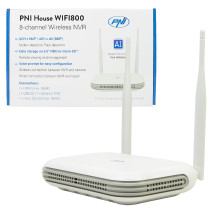 Belaidis NVR PNI House WIFI800, 8 kanalai 5MP ir 4 kanalai 4K (8MP), balso komandų eilutė