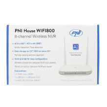 Belaidis NVR PNI House WIFI800, 8 kanalai 5MP ir 4 kanalai 4K (8MP), balso komandų eilutė