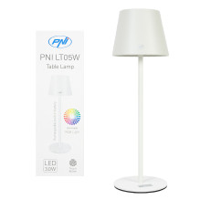 PNI LT05W RGB 3W table lamp, with battery, USB charging, White color PNI LT05W RGB 3W table lamp, with battery, USB charging, White color
