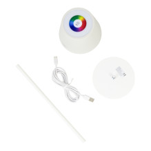 PNI LT05W RGB 3W table lamp, with battery, USB charging, White color PNI LT05W RGB 3W table lamp, with battery, USB charging, White color