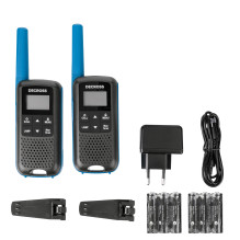 Nešiojama radijo stotelė PMR PNI Decross DC63 Blue, 446MHz, 0,5W, 16 kanalų, 1000mAh NiMH, IPx4, 2 dalių rinkinys Nešiojama radijo stotelė PMR PNI Decross DC63 Blue, 446MHz, 0,5W, 16 kanalų, 1000mAh NiMH, IPx4, 2 dalių rinkinys