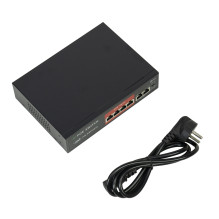 Switch POE PNI SWPOE42, 4 POE 100 Mbps ports and 2 UP Link 100 Mbps ports, 65W, AI Extend function up to 250m, 4kV light