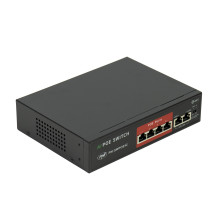 Switch POE PNI SWPOE42, 4 POE 100 Mbps ports and 2 UP Link 100 Mbps ports, 65W, AI Extend function up to 250m, 4kV light