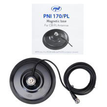 Magnetinis pagrindas PNI 170 / PL 170 mm, plonas, su 4 m laidu ir kištuku PL259 Magnetinis pagrindas PNI 170 / PL 170 mm, plonas, su 4 m laidu ir kištuku PL259