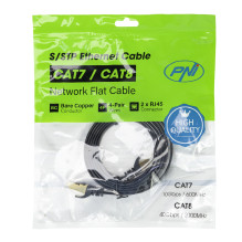 Flat network cable S / STP CAT7 PNI U7015B, Patch, 2 x RJ45, 4 pairs of wires, 32AWG, copper, 10 Gbps, 600 MHz, 1.5m, bl Flat network cable S / STP CAT7 PNI U7015B, Patch, 2 x RJ45, 4 pairs of wires, 32AWG, copper, 10 Gbps, 600 MHz, 1.5m, bl