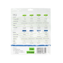 Plokščias tinklo kabelis S / STP CAT7 PNI U7030W, 2 x RJ45, 4 poros laidų, 32AWG, varis, 10 Gbps, 600 MHz, 3 m, baltas Plokščias tinklo kabelis S / STP CAT7 PNI U7030W, 2 x RJ45, 4 poros laidų, 32AWG, varis, 10 Gbps, 600 MHz, 3 m, baltas