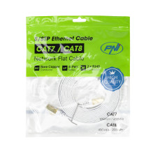 Flat network cable S / STP CAT7 PNI U7030W, 2 x RJ45, 4 pairs of wires, 32AWG, copper, 10 Gbps, 600 MHz, 3m, white Flat network cable S / STP CAT7 PNI U7030W, 2 x RJ45, 4 pairs of wires, 32AWG, copper, 10 Gbps, 600 MHz, 3m, white