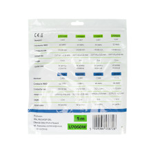 Flat network cable S / STP CAT7 PNI U7050W, 2 x RJ45, 4 pairs of wires, 32AWG, copper, 10 Gbps, 600 MHz, 5m, white Flat network cable S / STP CAT7 PNI U7050W, 2 x RJ45, 4 pairs of wires, 32AWG, copper, 10 Gbps, 600 MHz, 5m, white