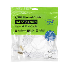 Flat network cable S / STP CAT7 PNI U7075W, 2 x RJ45, 4 pairs of wires, 32AWG, copper, 10 Gbps, 600 MHz, 7.5m, white Flat network cable S / STP CAT7 PNI U7075W, 2 x RJ45, 4 pairs of wires, 32AWG, copper, 10 Gbps, 600 MHz, 7.5m, white