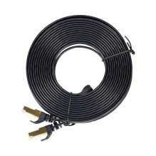 Flat network cable S / STP CAT7 PNI U7075B, 2 x RJ45, 4 pairs of wires, 32AWG, copper, 10 Gbps, 600 MHz, 7.5m, black Flat network cable S / STP CAT7 PNI U7075B, 2 x RJ45, 4 pairs of wires, 32AWG, copper, 10 Gbps, 600 MHz, 7.5m, black