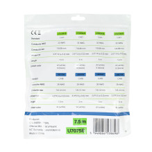 Flat network cable S / STP CAT7 PNI U7075B, 2 x RJ45, 4 pairs of wires, 32AWG, copper, 10 Gbps, 600 MHz, 7.5m, black Flat network cable S / STP CAT7 PNI U7075B, 2 x RJ45, 4 pairs of wires, 32AWG, copper, 10 Gbps, 600 MHz, 7.5m, black