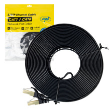 Plokščias tinklo kabelis S / STP CAT7 PNI U7100B, 2 x RJ45, 4 poros laidų, 32AWG, varis, 10 Gbps, 600 MHz, 10 m, juodas Plokščias tinklo kabelis S / STP CAT7 PNI U7100B, 2 x RJ45, 4 poros laidų, 32AWG, varis, 10 Gbps, 600 MHz, 10 m, juodas