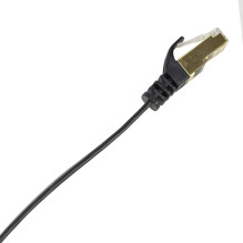 Flat network cable S / STP CAT7 PNI U7150B, 2 x RJ45, 4 pairs of wires, 32AWG, copper, 10 Gbps, 600 MHz, 15m, black Flat network cable S / STP CAT7 PNI U7150B, 2 x RJ45, 4 pairs of wires, 32AWG, copper, 10 Gbps, 600 MHz, 15m, black