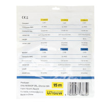 Flat network cable S / STP CAT7 PNI U7150W, 2 x RJ45, 4 pairs of wires, 32AWG, copper, 10 Gbps, 600 MHz, 15m, white Flat network cable S / STP CAT7 PNI U7150W, 2 x RJ45, 4 pairs of wires, 32AWG, copper, 10 Gbps, 600 MHz, 15m, white
