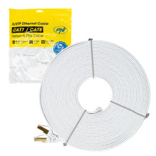 Flat network cable S / STP CAT7 PNI U7200W, 2 x RJ45, 4 pairs of wires, 32AWG, copper, 10 Gbps, 600 MHz, 20m, white Flat network cable S / STP CAT7 PNI U7200W, 2 x RJ45, 4 pairs of wires, 32AWG, copper, 10 Gbps, 600 MHz, 20m, white