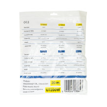 Plokščias tinklo kabelis S / STP CAT7 PNI U7200W, 2 x RJ45, 4 poros laidų, 32AWG, varis, 10 Gbps, 600 MHz, 20 m, baltas Plokščias tinklo kabelis S / STP CAT7 PNI U7200W, 2 x RJ45, 4 poros laidų, 32AWG, varis, 10 Gbps, 600 MHz, 20 m, baltas