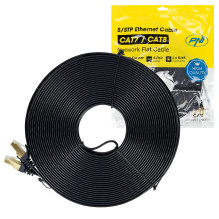 Flat network cable S / STP CAT7 PNI U7200B, 2 x RJ45, 4 pairs of wires, 32AWG, copper, 10 Gbps, 600 MHz, 20m, black Flat network cable S / STP CAT7 PNI U7200B, 2 x RJ45, 4 pairs of wires, 32AWG, copper, 10 Gbps, 600 MHz, 20m, black