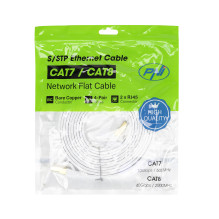 Flat network cable S / STP CAT8 PNI U8030W, 2 x RJ45, 4 pairs of wires, 28AWG, copper, 40 Gbps, 2000 MHz, 3m, white Flat network cable S / STP CAT8 PNI U8030W, 2 x RJ45, 4 pairs of wires, 28AWG, copper, 40 Gbps, 2000 MHz, 3m, white