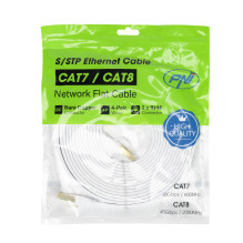 Flat network cable S / STP CAT8 PNI U8050W, 2 x RJ45, 4 pairs of wires, 28AWG, copper, 40 Gbps, 2000 MHz, 5m, white Flat network cable S / STP CAT8 PNI U8050W, 2 x RJ45, 4 pairs of wires, 28AWG, copper, 40 Gbps, 2000 MHz, 5m, white