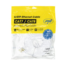 Plokščias tinklo kabelis S / STP CAT8 PNI U8100W, 2 x RJ45, 4 poros laidų, 28AWG, varis, 40 Gbps, 2000 MHz, 10 m, baltas Plokščias tinklo kabelis S / STP CAT8 PNI U8100W, 2 x RJ45, 4 poros laidų, 28AWG, varis, 40 Gbps, 2000 MHz, 10 m, baltas