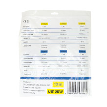 Flat network cable S / STP CAT8 PNI U8100W, 2 x RJ45, 4 pairs of wires, 28AWG, copper, 40 Gbps, 2000 MHz, 10m, white Flat network cable S / STP CAT8 PNI U8100W, 2 x RJ45, 4 pairs of wires, 28AWG, copper, 40 Gbps, 2000 MHz, 10m, white