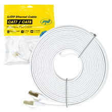 Flat network cable S / STP CAT8 PNI U8100W, 2 x RJ45, 4 pairs of wires, 28AWG, copper, 40 Gbps, 2000 MHz, 10m, white Flat network cable S / STP CAT8 PNI U8100W, 2 x RJ45, 4 pairs of wires, 28AWG, copper, 40 Gbps, 2000 MHz, 10m, white