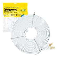 Plokščias tinklo kabelis S / STP CAT8 PNI U8150W, 2 x RJ45, 4 poros laidų, 28AWG, varis, 40 Gbps, 2000 MHz, 15 m, baltas Plokščias tinklo kabelis S / STP CAT8 PNI U8150W, 2 x RJ45, 4 poros laidų, 28AWG, varis, 40 Gbps, 2000 MHz, 15 m, baltas