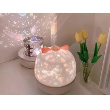 Kiddyz WH-16E Dream Projection Night Lamp (12x12xm) with 6 pattern films USB-C rechargeable White