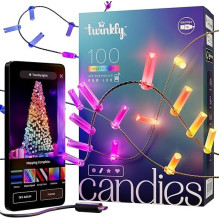 „Twinkly Candies“ LED kalėdinės eglutės lemputės TWKC100RGB-G 6 M žvakės formos „Twinkly Candies“ LED kalėdinės eglutės lemputės TWKC100RGB-G 6 M žvakės formos