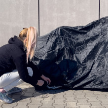 Vandeniui atsparus grotelių dangtis, dviračio užvalkalas, paspirtuko brezentinis užvalkalas L juodas