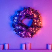 Žvilgantis iš anksto apšviestas vainikas 50 RGB LED žalias laidas C tipo kištukas