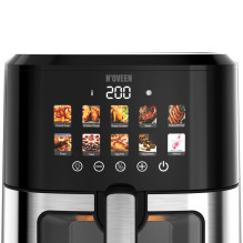 Hot Air Fryer - N\'oveen AF770 X-LINE Fat Free 6.5 L 10 Automatic Programs 200 °C Black, Silver