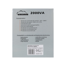 Įtampos stabilizatorius SilverCloud 2000VA 1200W Įtampos stabilizatorius SilverCloud 2000VA 1200W