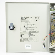CCTV power supply PNI STC15.2A in metal box, 12V 15A 180W, 9 outputs