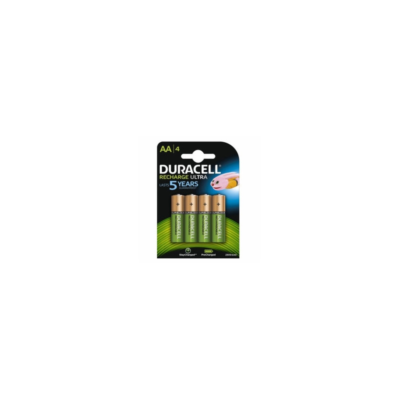 Duracell HR6 AA 2500mAh įkraunamos baterijos, 4 vnt. pakuotė