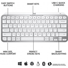 Logitech MX Keys Mini Minimalist Wireless Illuminated White