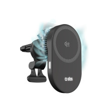 SBS magnetinis laikiklis su Qi2.2 25W belaidžiu įkrovikliu ir aktyviu aušinimu - juodas